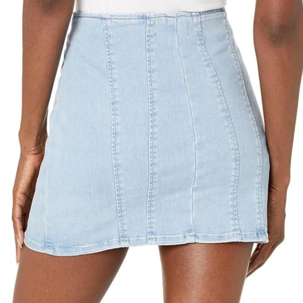 Free People Blue Pencil Mini Skirt Night Out - Picture 4 of 10